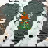 Fox Christmas Tree Pajamas Girls Boys Xmas Lights Bella Canvas T-shirt