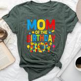 Mom Of The Birthday Boy Birthday Building Block Bella Canvas T-shirt