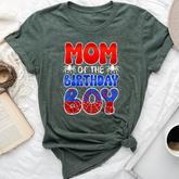 Mom Of The Birthday Boy Spider Web Family Matching Bella Canvas T-shirt