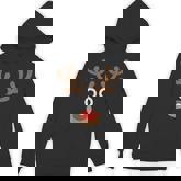 Reindeer Face Deer Red Nose Brown Christmas Hoodie