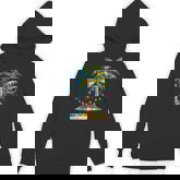 Tropical Christmas Hawaiian Santa Xmas Lights Palm Tree Hoodie