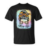 Messy Bun Woman & Monster Truck Mom Life Happy Tie Dye T-Shirt