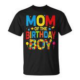Mom Of The Birthday Boy Birthday Building Block T-Shirt