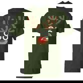 Reindeer Face Deer Red Nose Brown Christmas T-Shirt