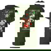 Workout Gym Christmas Ugly Sweater Bodybuilding Santa Xmas T-Shirt