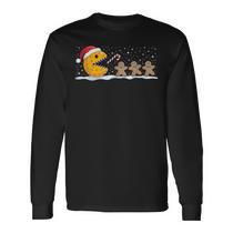 thumbnail image 2 of Bite Me Gingerbread Man Funny Long Sleeve T-shirt For Adults - Brisco Brands 2 of 5