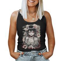 Creepy Anime Girl Japan Japanese Horror Grunge Harajuku Women Tank