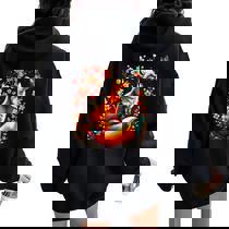 Japanese Dragon & Cherry Blossom & Full Moon Asian Women Oversized