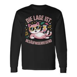 Die Lage Ist Besäufniserregend Malle Damen Katze Langarmshirts - Seseable