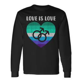 Gay Männerymbol Mit Herz Liebe Ist Liebe Langarmshirts - Seseable