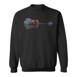 Farbigespiegelbild Gitarre Sweatshirt - Seseable