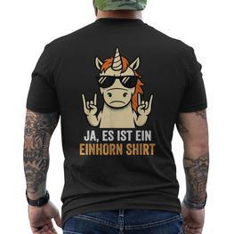 Cooles Einhorn Ja Es Ist Ein Einhorn Lustigpruch T-Shirt mit Rückendruck - Seseable