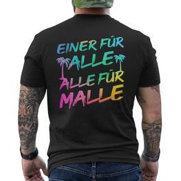 Einer Für Alle Alle Für Malle -Aufen Bier Lustiges Party T-Shirt mit Rückendruck - Seseable