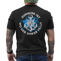 Zuhause Ist Wo Der Anker Fällt T-Shirt mit Rückendruck - Seseable