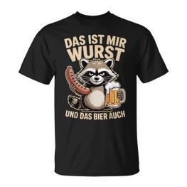 Das Ist Mir Wurst Und Das Bier Auch Waschbär Grillen T-Shirt - Seseable