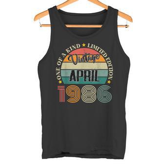 38 Añosintage Abril 1986 38 Cumpleaños Retro Camiseta sin mangas - Regaloses