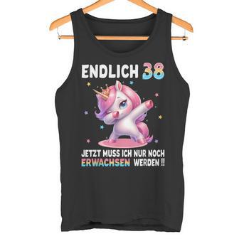 38 Geburtstag Frau 38 Jahre Party Outfit Lustiges Einhorn Tank Top - Geschenkecke
