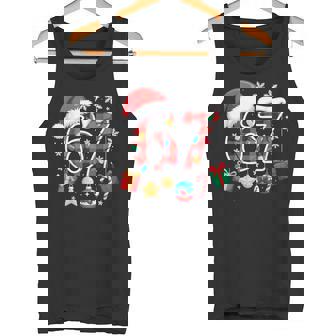 67 Christmas Red Plaid 6 7 Six Seven Boys Christmas Pajamas Tank Top | Mazezy