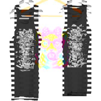 67 Six Seven Meme Leopard Glasses Blowing Bubble Gum Tank Top | Mazezy