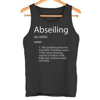 Abseiling Definition Climbing Abseiler Belay Device Harness Tank Top | Mazezy