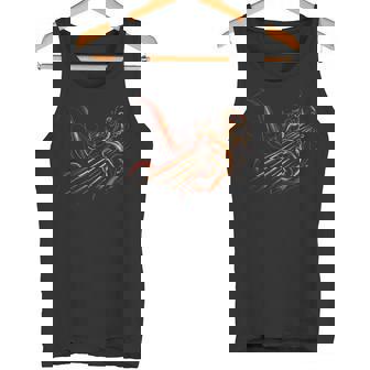 Abstract Fire Guitar Art Playing Guitar Guitarist Music Tank Top | Mazezy