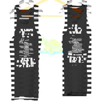 Adorable Tortuga De Dibujos Animados Con Cita Divertida Camiseta sin mangas - Regaloses