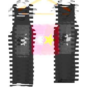 Albania Vietnam Half Flag Albanian Vietnamese History Tank Top | Mazezy