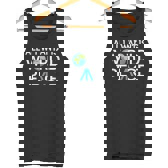 All I Want Is World Peace Earth Day タンクトップ - Kawaiitshirt