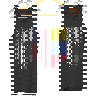 America American USA Venezuela Venezuelan Mixed DNA Flag Day Tank Top | Mazezy