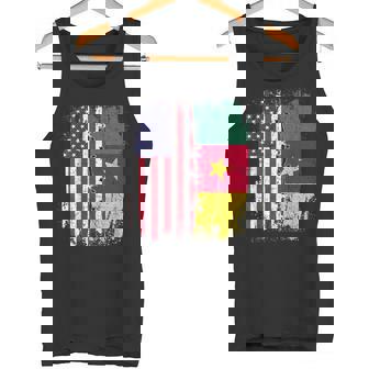 American Flag With Cameroon Flag Cameroon Tank Top | Mazezy