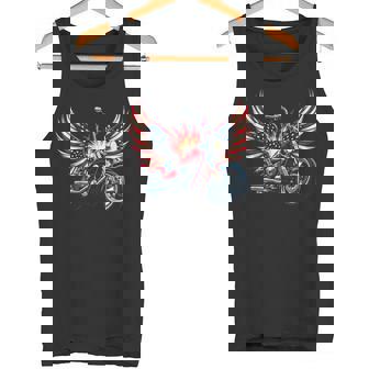 American Flag Motorcycle Wings Tshirt USA Flag Biker Biking Tank Top | Mazezy