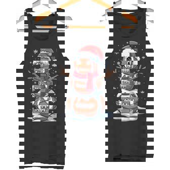 American Football Christmas Snowman Santa Hat Xmas Football Tank Top | Mazezy