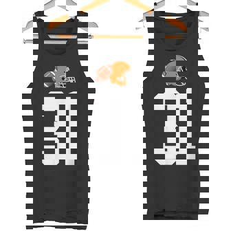 American Football Helmet Style Vintage Number 31 Tank Top | Mazezy