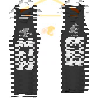 American Football Helmet Style Vintage Number 63 Tank Top Tank Top | Mazezy