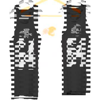 American Football Helmet Style Vintage Number 64 Tank Top | Mazezy