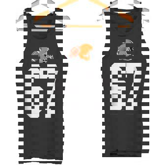 American Football Helmet Style Vintage Number 67 Tank Top Tank Top | Mazezy