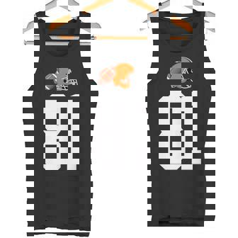 American Football Helmet Style Vintage Number 81 Tank Top Tank Top | Mazezy