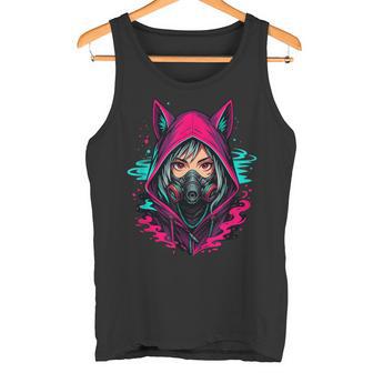 Anime Manga Cyberpunk Esthétique Techwear Harajuku Kitsune Débardeur e - Cadeauxyz