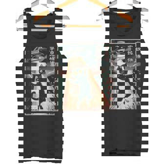 Anime Shirt Cat UFO Alien Japanese Kawaii Graphic Tank Top | Mazezy