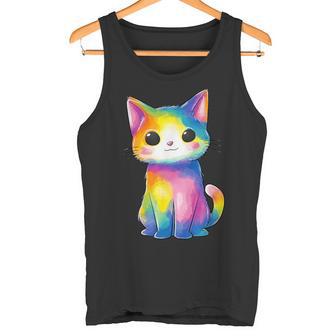 Aquarelle Colorée Pour Les Amoureux Des Chats Débardeur e - Cadeauxyz