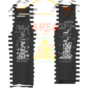 Area 67 Meme Christmas UFO Candy Cane Gen Alpha Xmas Holiday Tank Top | Mazezy