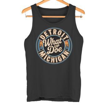 Area Code 313 What Up Doe Vintage Detroit Michigan Tank Top | Mazezy