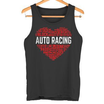 Auto Racing Love Car Racing Heart Race Car Driver Sports Tank Top Tank Top | Mazezy