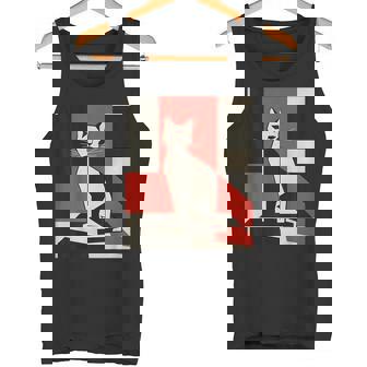 Avant Cat Painting Garde Art For Cat Lover Cat Mom Cat Dad Tank Top | Mazezy