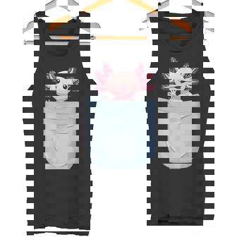 Axolotl ポケットに入った魚 両生類 ペット ホワイト アホロートル トカゲ タンクトップ - Kawaiitshirt