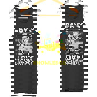 Back To School Teacher Farming Tractor Farmer Kids 100th Day Tank Top | Mazezy