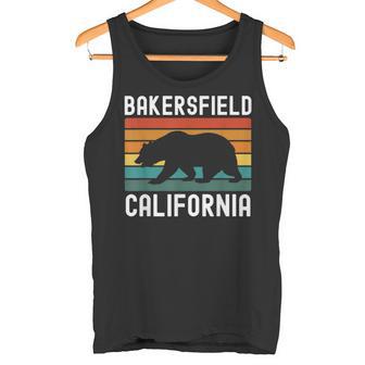 Bakersfield California Bear Retro Kern County Sequoia 661 Tank Top | Mazezy