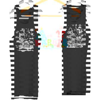 Barber Colorful Leopard Christmas Santa Sunglasses Job Team Tank Top | Mazezy