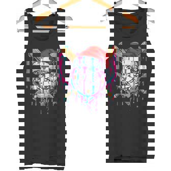 Baseball Christmas Santa Hat Baseball Christmas Drip Tank Top | Mazezy