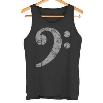 Bass Clef Center Vintage Gray Bassist Bass Player Tank Top Tank Top | Mazezy